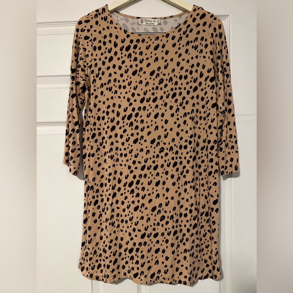 Fighting Eel Tan and Black Mini Dress